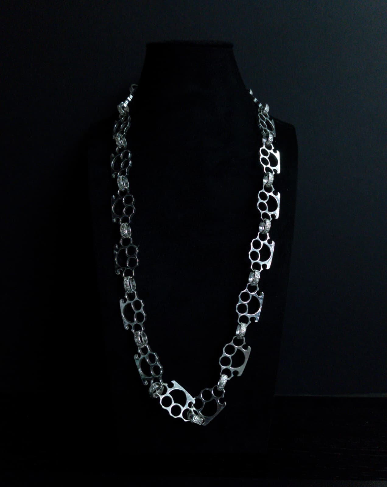 Sterling Silver Brass Knuckle Chain