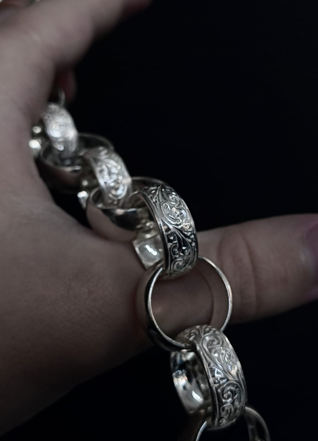 Sterling Silver Half Pattern Belcher Bracelet