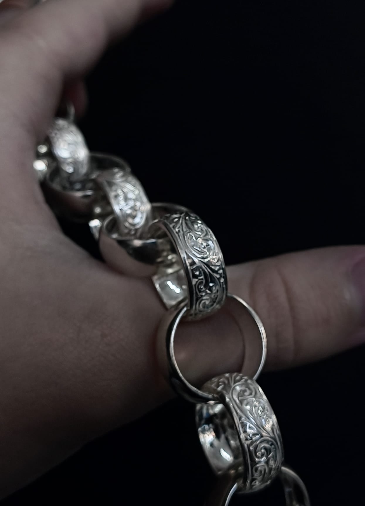Sterling Silver Half Pattern Belcher Bracelet
