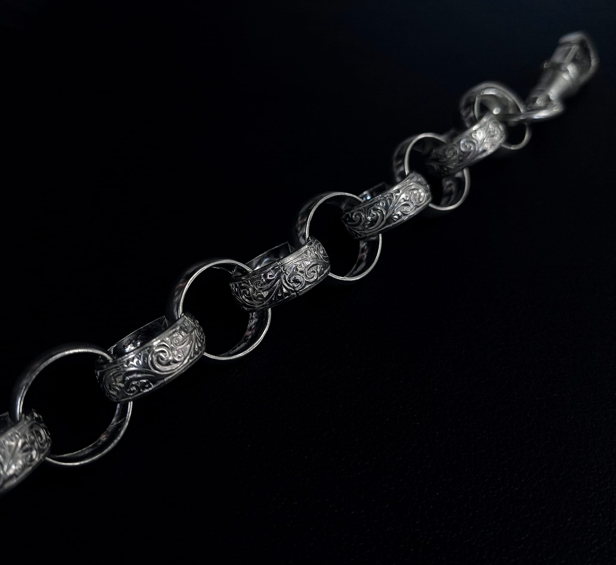 Sterling Silver Half Pattern Belcher Bracelet