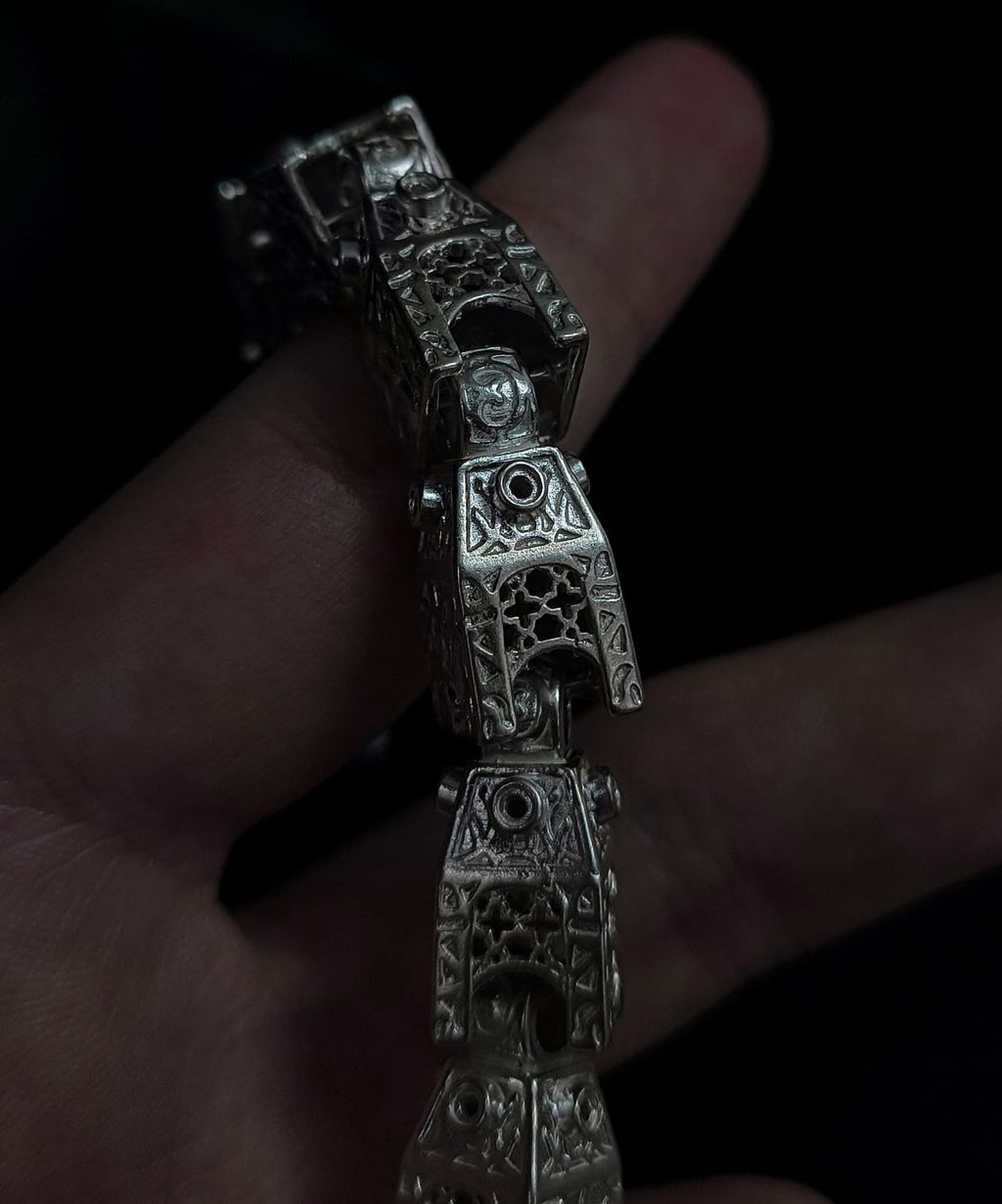 Sterling Silver Block Bracelet