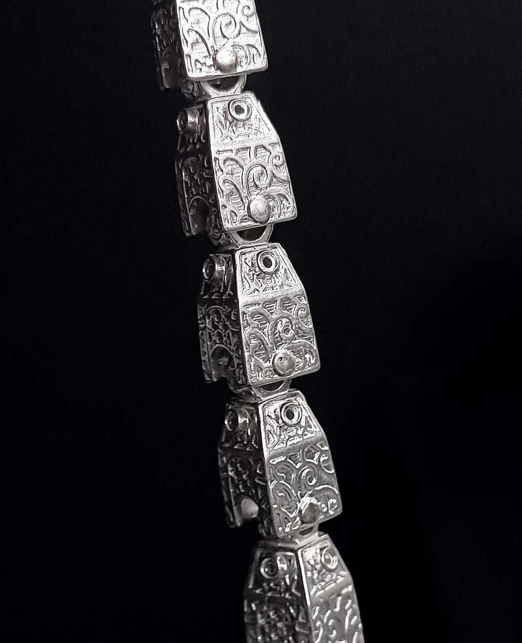 Sterling Silver Block Bracelet