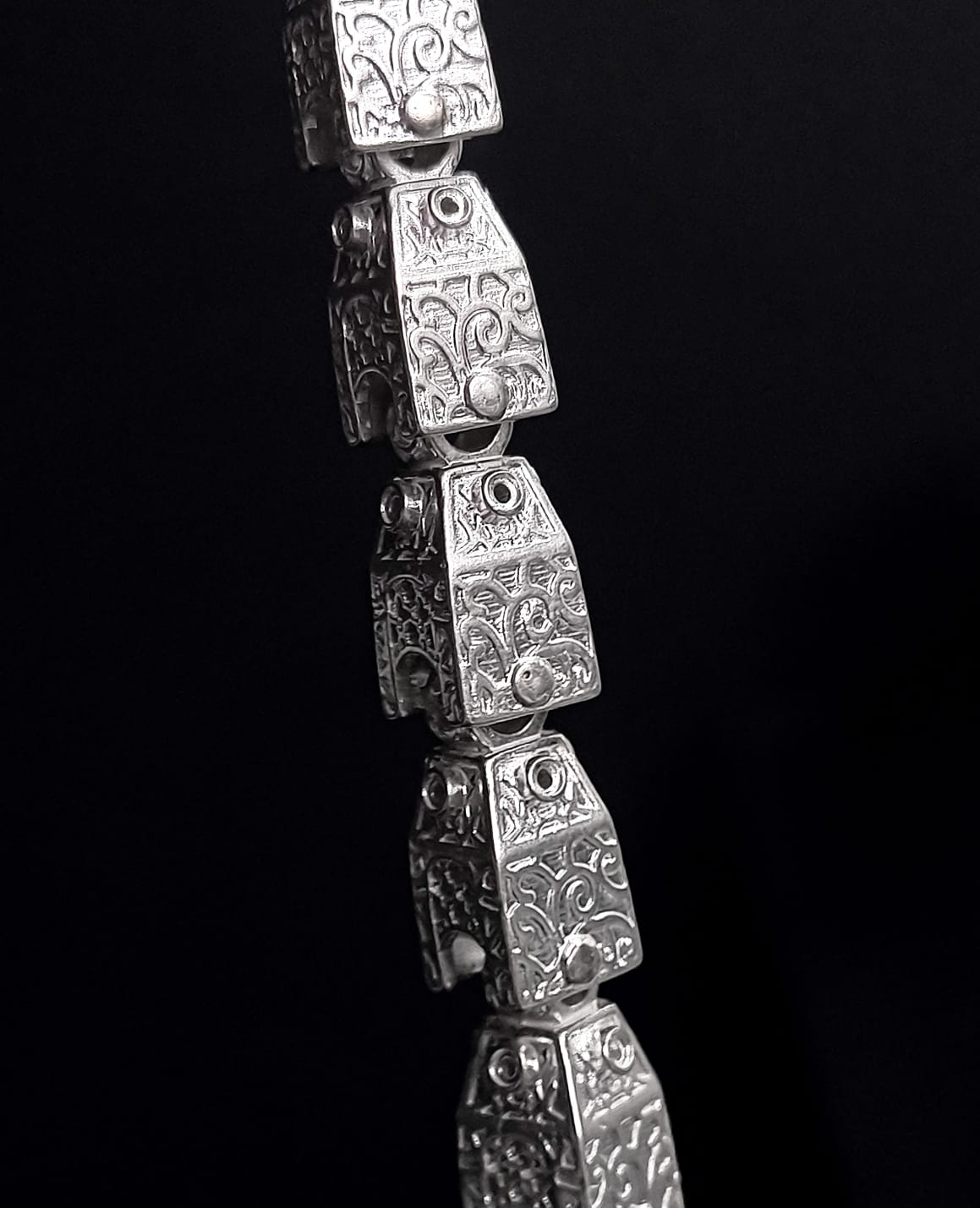 Sterling Silver Block Bracelet