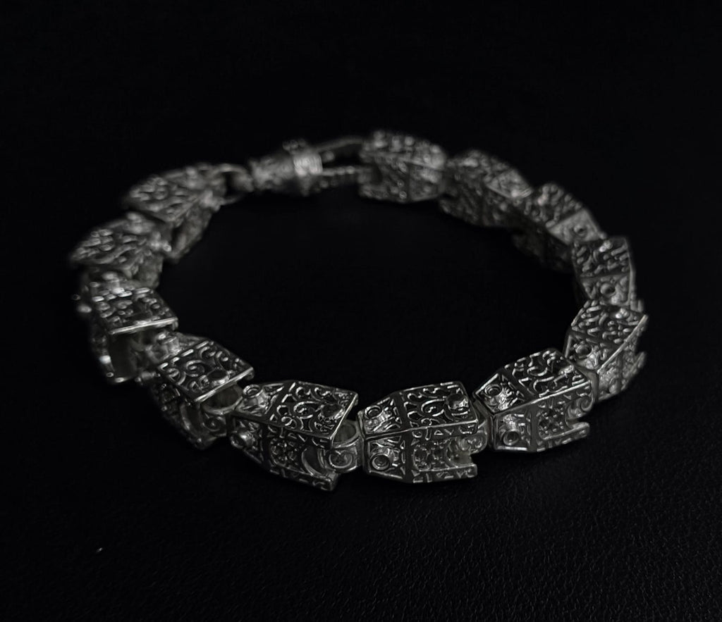 Sterling Silver Block Bracelet