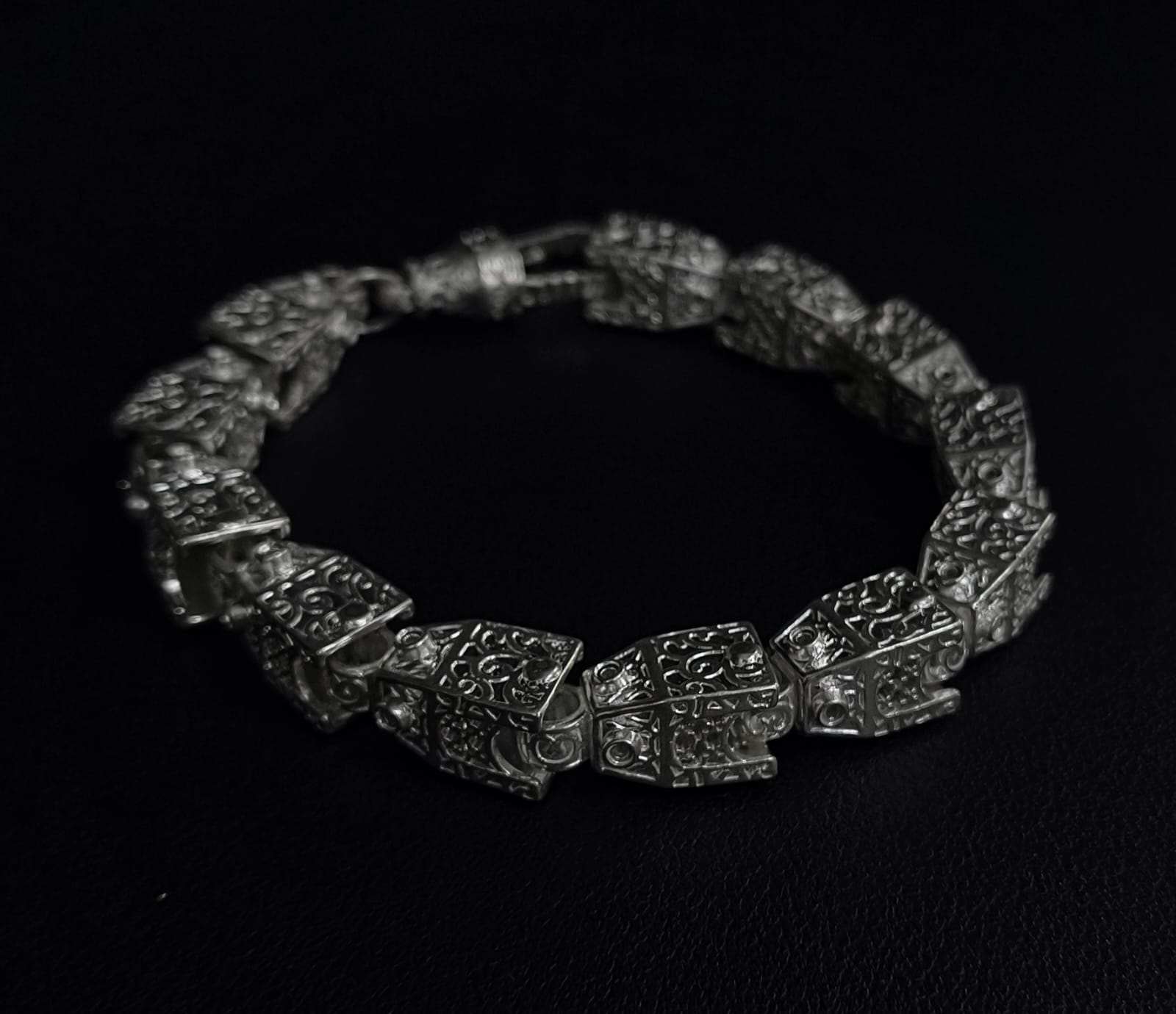 Sterling Silver Block Bracelet