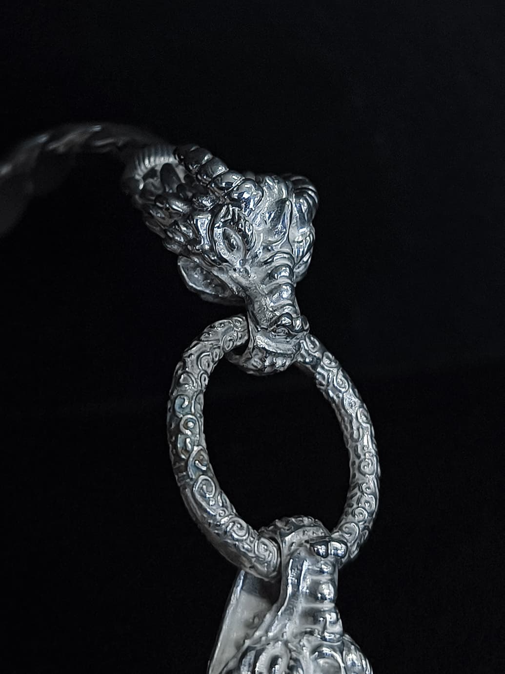 Sterling Silver Easten Dragon Bangle