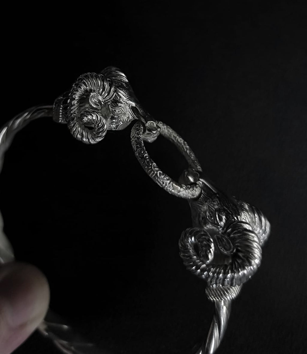Sterling Silver Ram Head Bracelet
